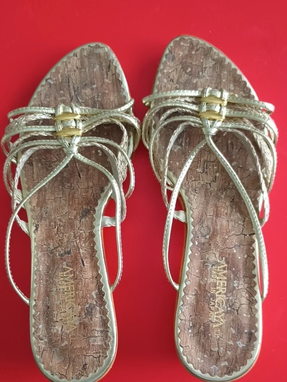 Gold Braided Strappy Slide Sandals for Women